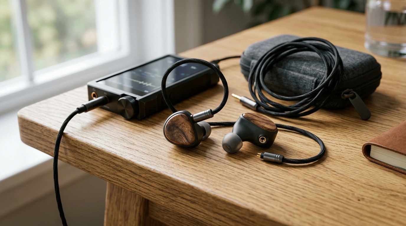 Planar IEMs with Wood Faceplate & Detachable Cable