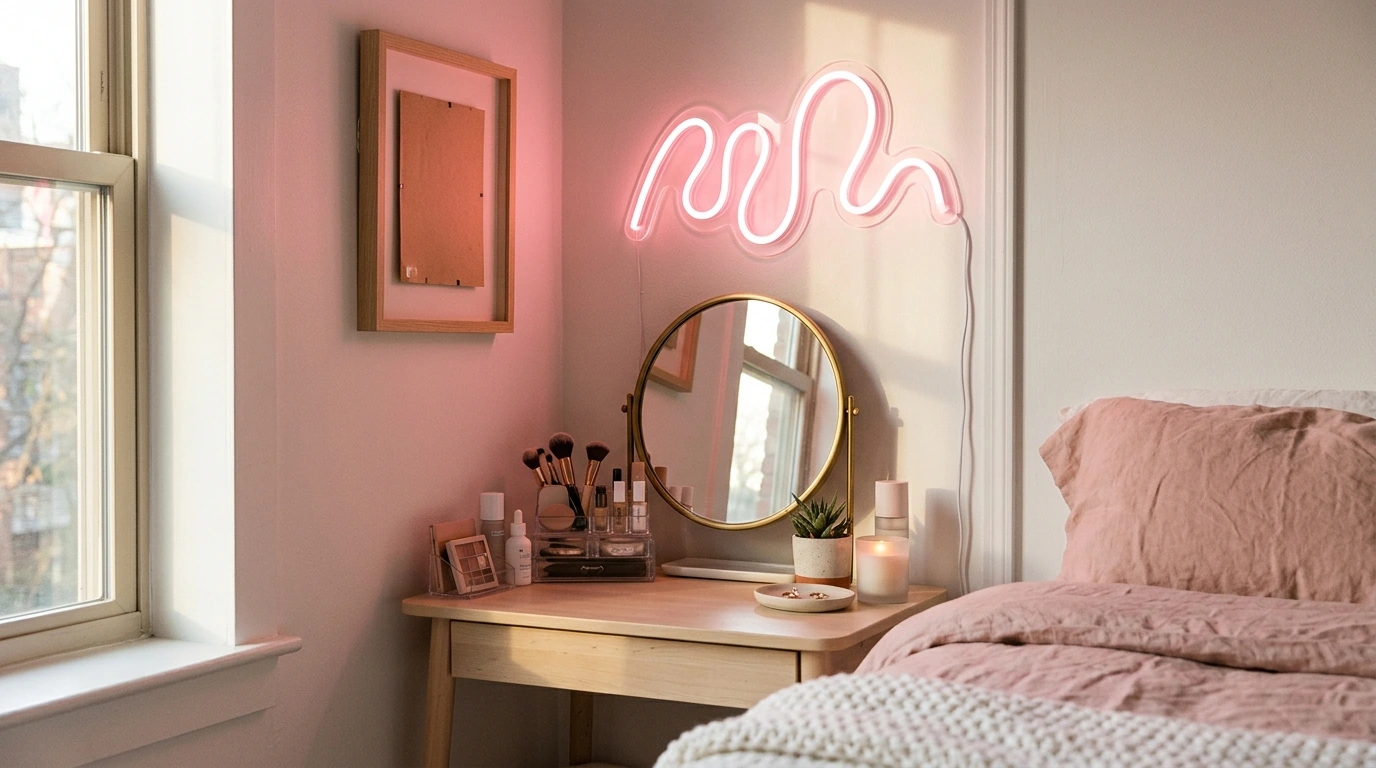 Pink “You’re Like Really Pretty” Neon Sign for Room Glow