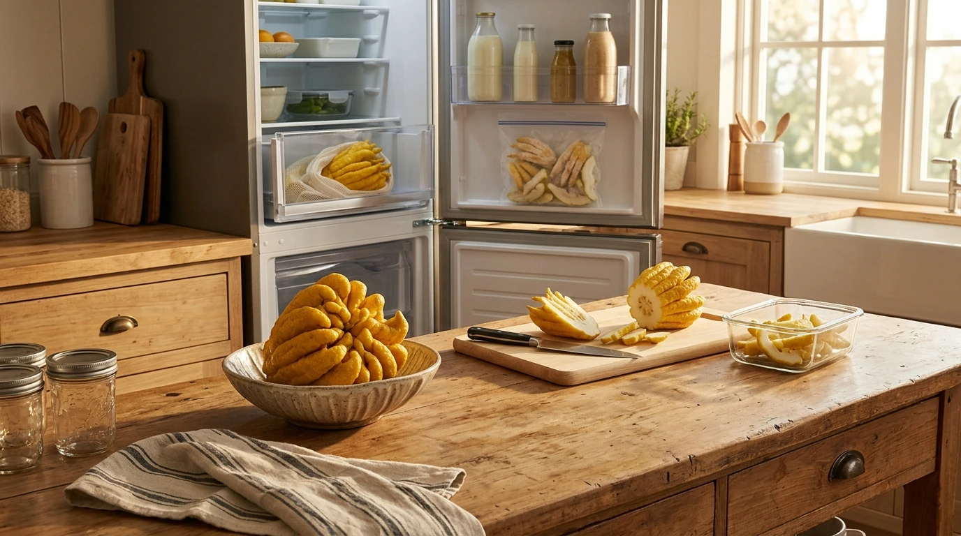 Store Buddha’s Hand: Counter, Fridge, Cut, or Frozen