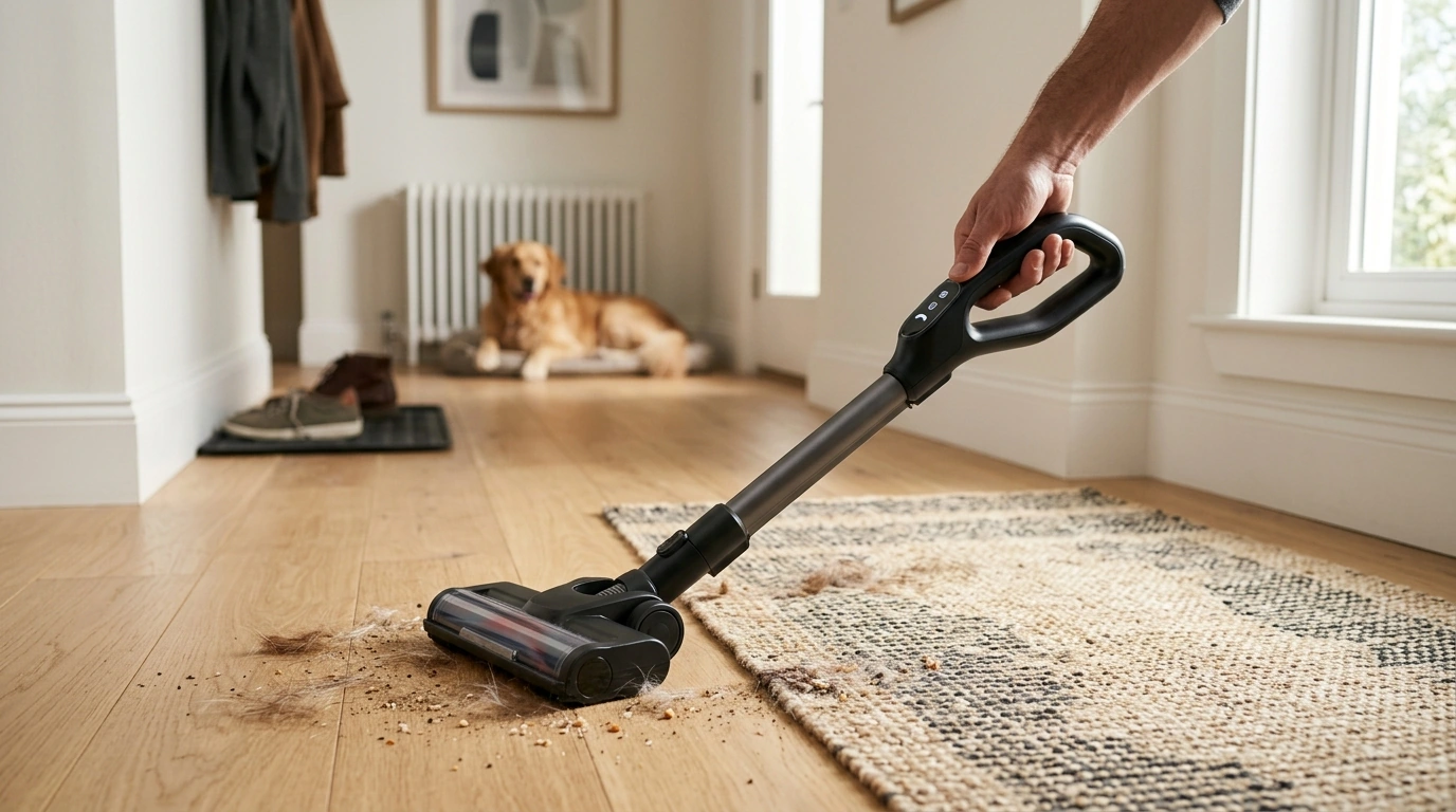 Cordless Stick Vacuum: Display, Anti-Tangle, 60 Min